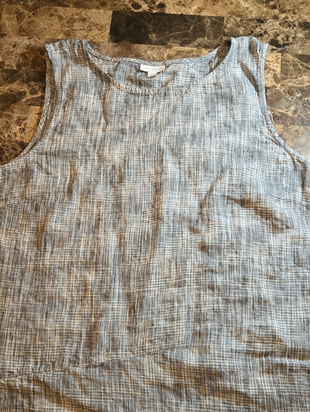 Pure J. Jill Women's 100% Linen Sleeveless Tunic Lagenlook Blouse Size XL